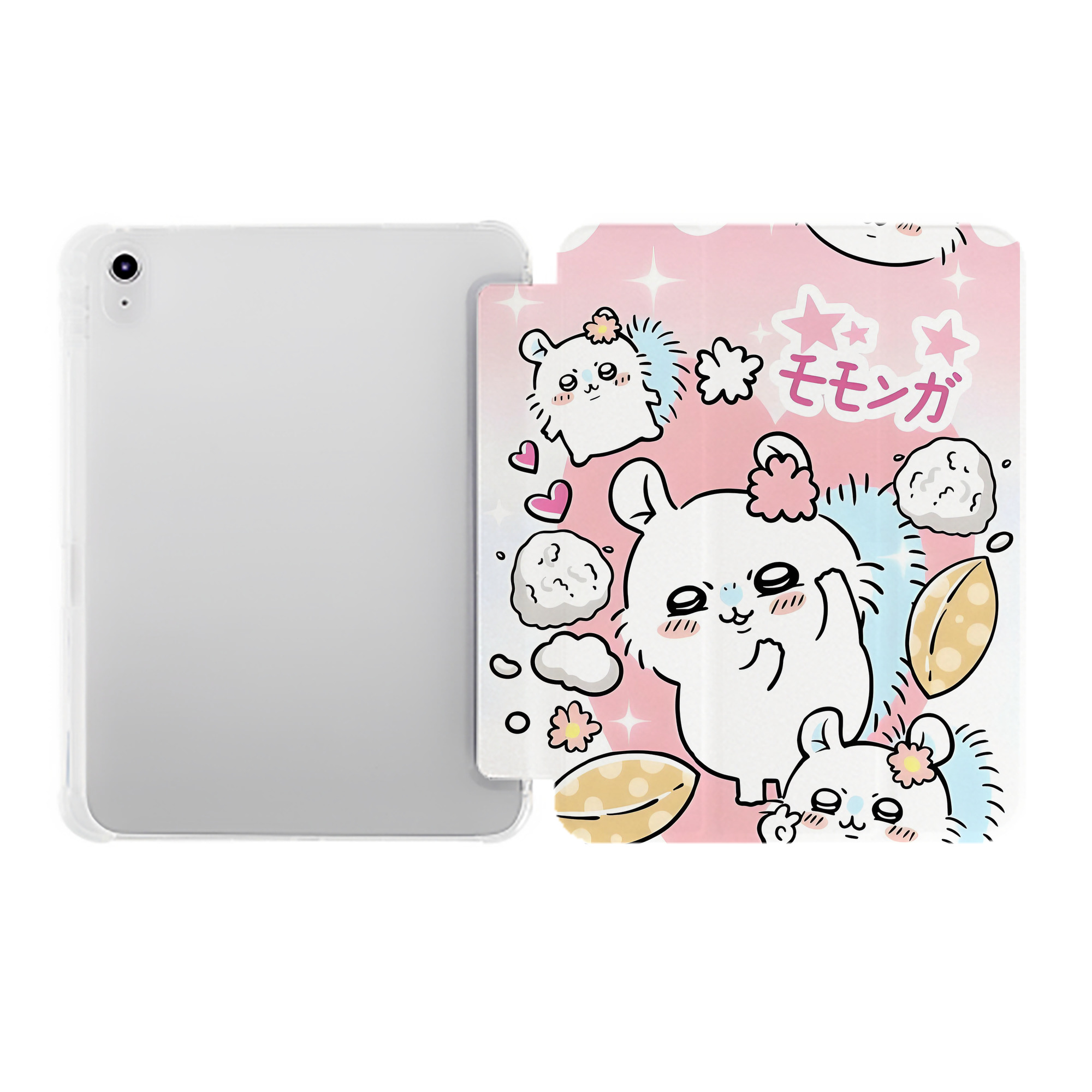 （画像用） ちいかわ Chii-kawa IPad ケース ペン収納付き 三つ折りスタンド PUレザー×シリコン 対応機種9.5/10.5/10.9インチ